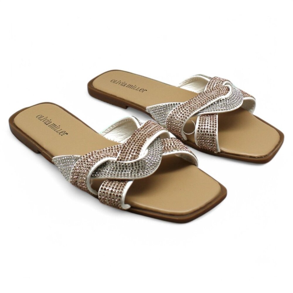 Women Square Toe Slide Sandals